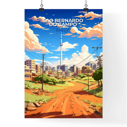 Colorful Painted Skyline of Sao Bernardo do Campo Brazil Featuring a Central Dirt Road Default Title