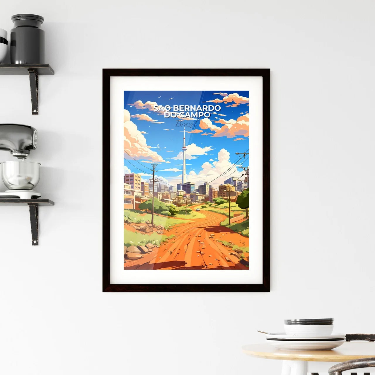 Colorful Painted Skyline of Sao Bernardo do Campo Brazil Featuring a Central Dirt Road Default Title