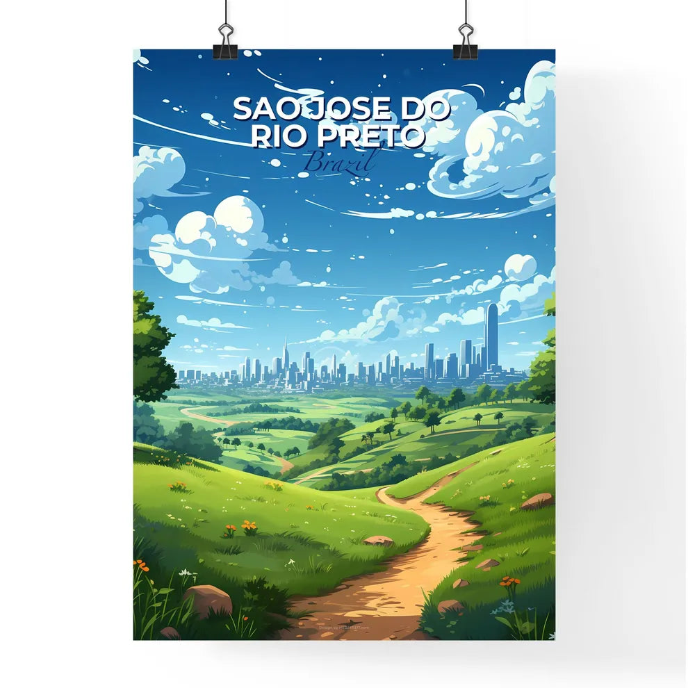 Abstract Sao Jose Do Rio Preto Art, Brazil City Skyline Path Painting Trees Default Title