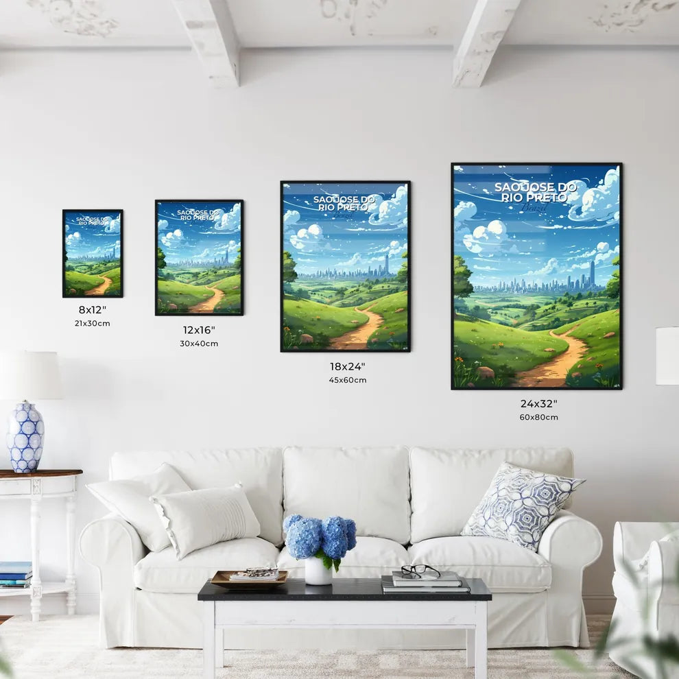 Abstract Sao Jose Do Rio Preto Art, Brazil City Skyline Path Painting Trees Default Title