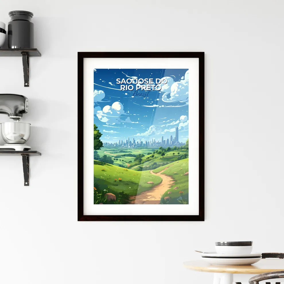 Abstract Sao Jose Do Rio Preto Art, Brazil City Skyline Path Painting Trees Default Title