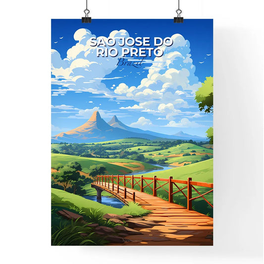 Sao Jose do Rio Preto Brazil City Skyline Bridge River Painting Art Default Title