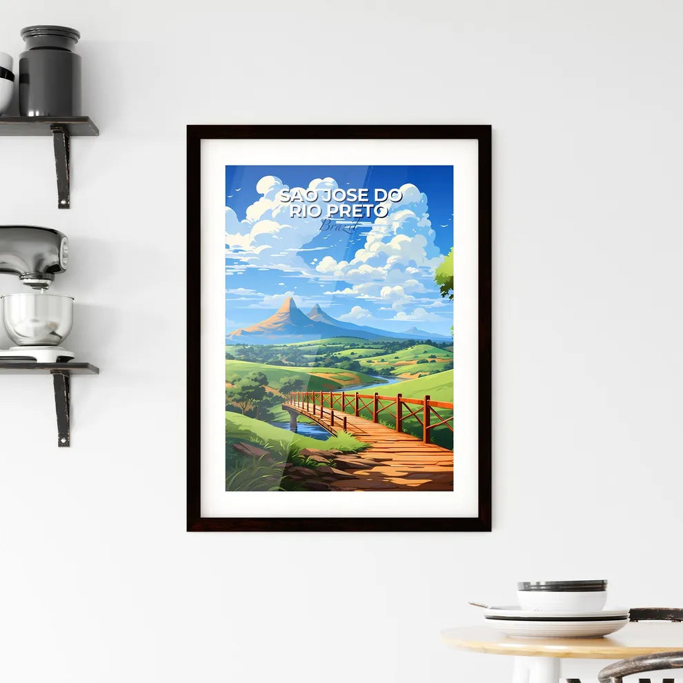 Sao Jose do Rio Preto Brazil City Skyline Bridge River Painting Art Default Title