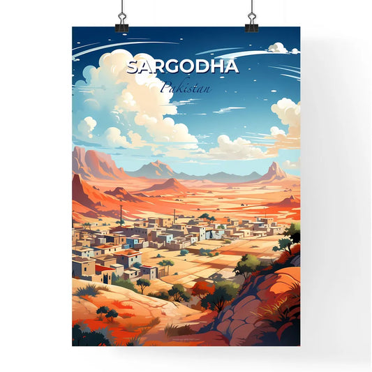 Sargodha Pakistan Skyline Artistic Landscape Desert Town Painting Digital Art Cityscape Default Title