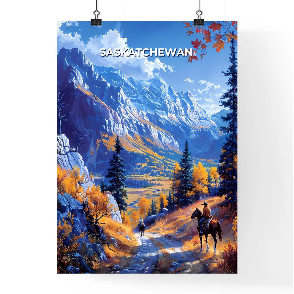 Painting of a Horseback Rider Poster