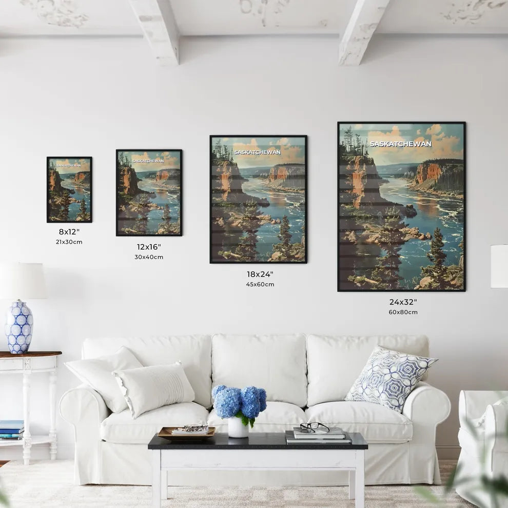 Abstract Art Painting Depicting a River Flow - Kitchen Hangings