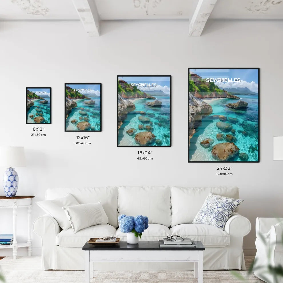 Vibrant Painting of Seychelles Tropical Wate - Kitchen Hangings