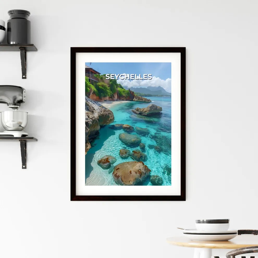 Vibrant Painting of Seychelles Tropical Wate Framed Print