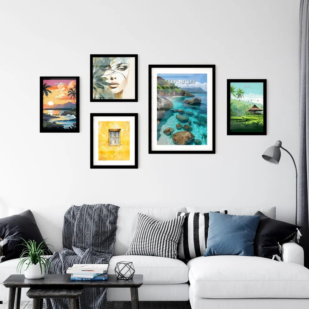 Vibrant Painting of Seychelles Tropical Wate Wall Art