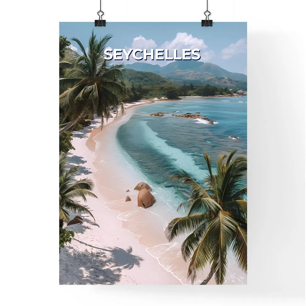 Colorful Seychelles Beach Painting Poster