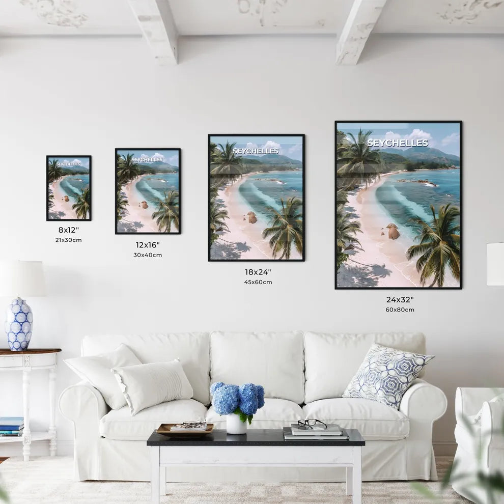 Colorful Seychelles Beach Painting - Kitchen Hangings