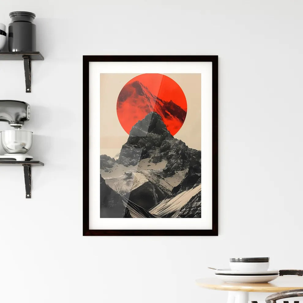 Serene Serenity Abstract Mountain Landscape  Framed Print