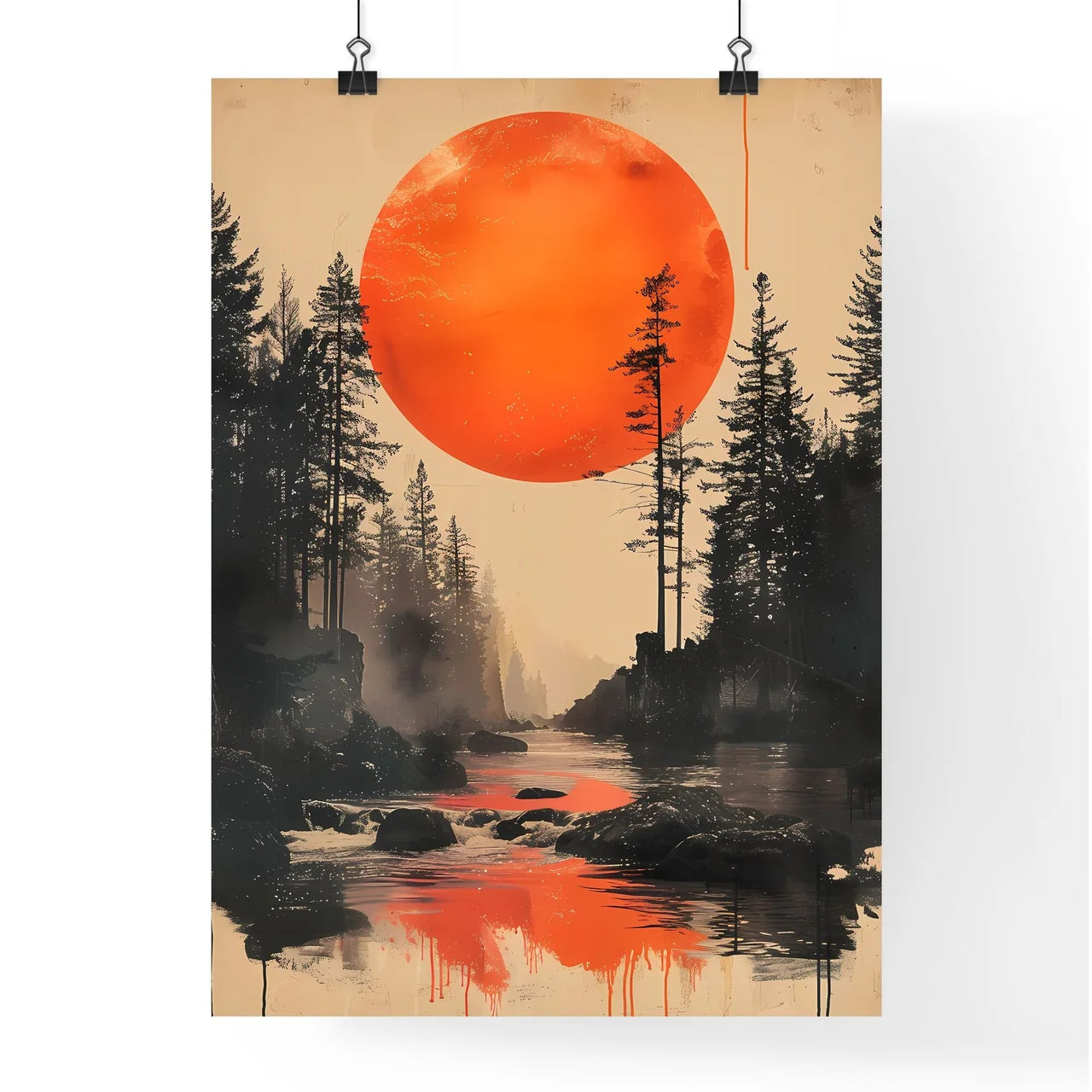 Mesmerizing Forest Landscape with Minimalist Poster