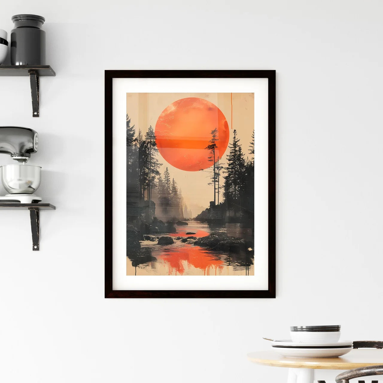 Mesmerizing Forest Landscape with Minimalist Framed Print