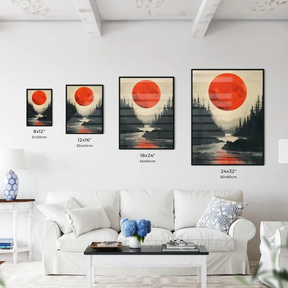 Minimalist Forest Landscape Album Cover with - Kitchen Hangings