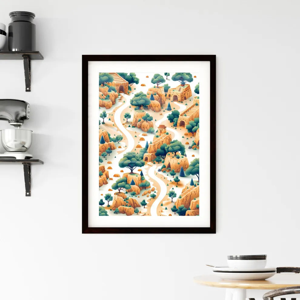 Detailed Silk Road Visualizat Framed Print