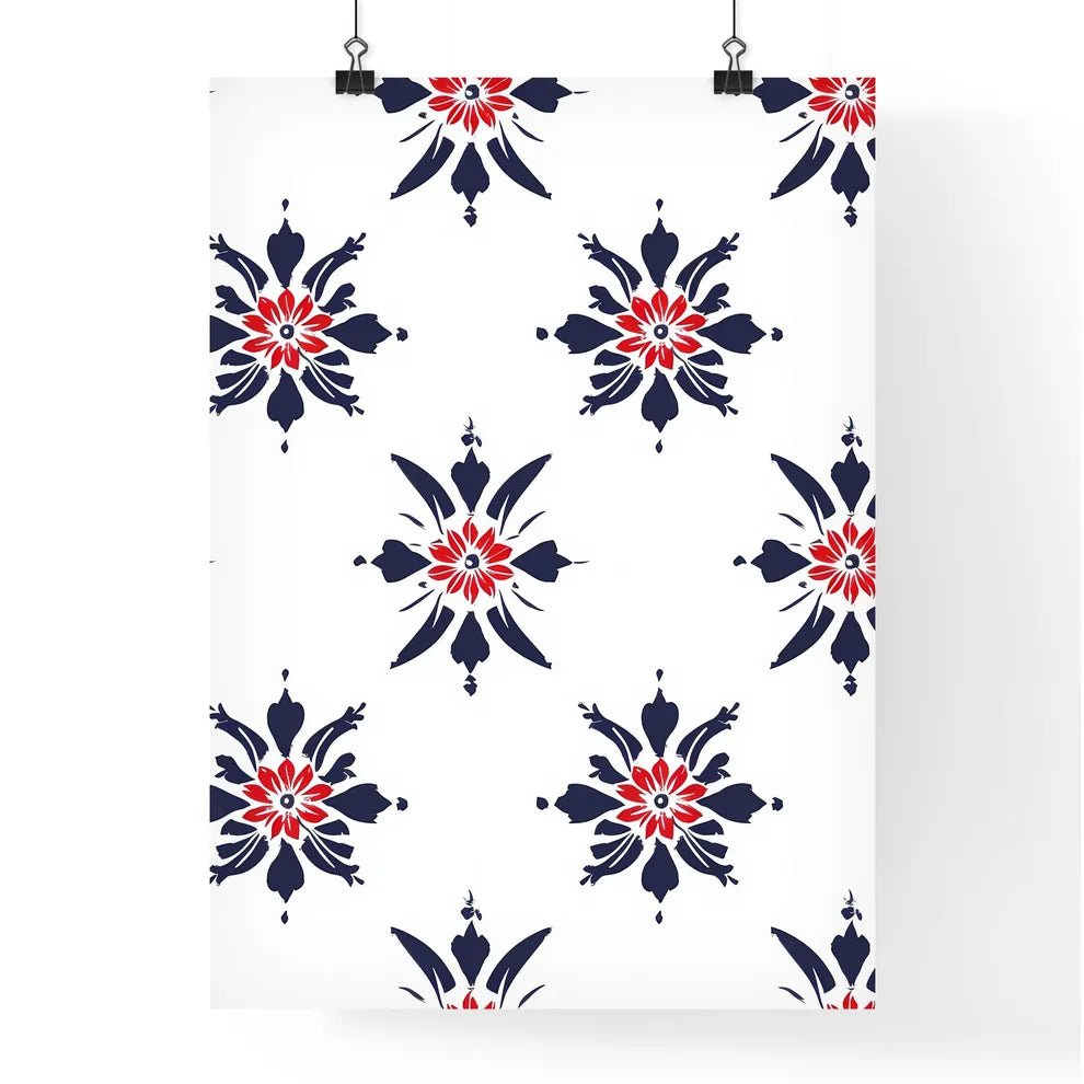Vibrant bohemian floral pattern on white bac Poster