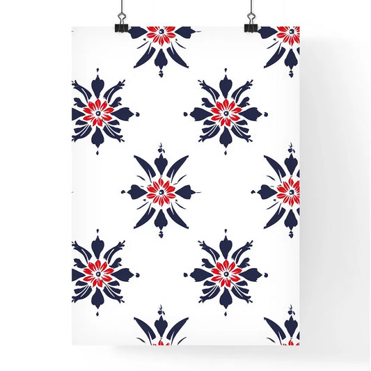 Vibrant bohemian floral pattern on white bac Poster