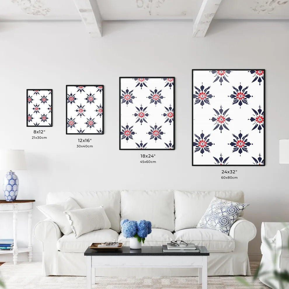 Vibrant bohemian floral pattern on white bac - Kitchen Hangings