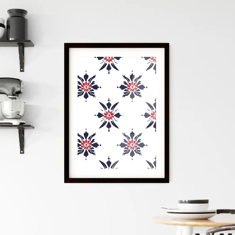 Vibrant bohemian floral pattern on white bac Framed Print