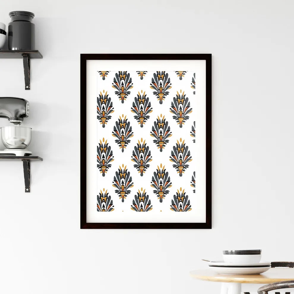 Bohemian Flower Art Pattern:  Framed Print