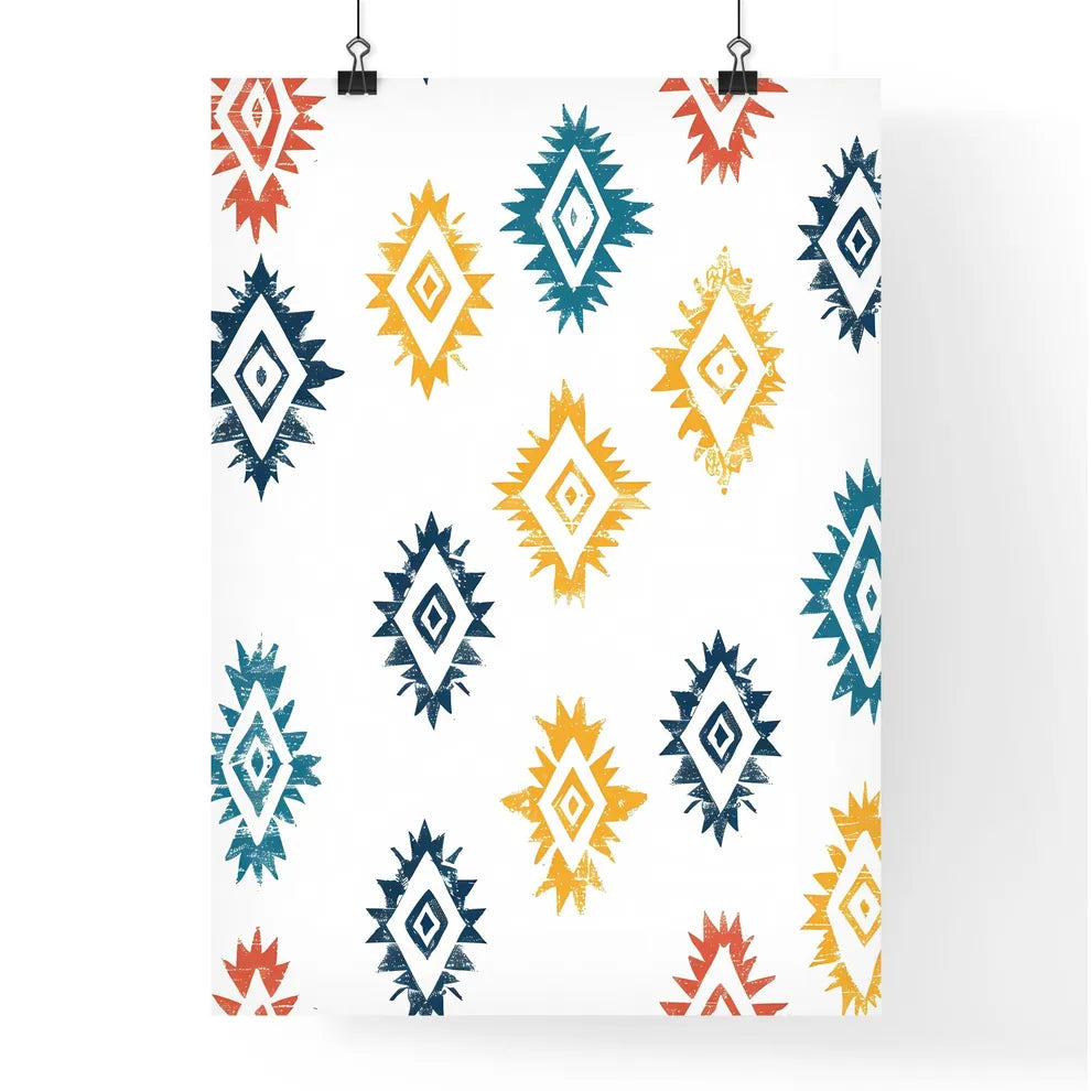 Colorful Bohemian Diamond Pattern Painting P Poster