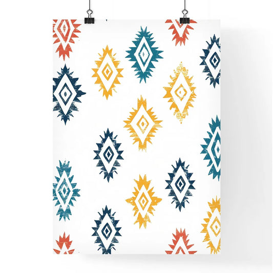 Colorful Bohemian Diamond Pattern Painting P Poster