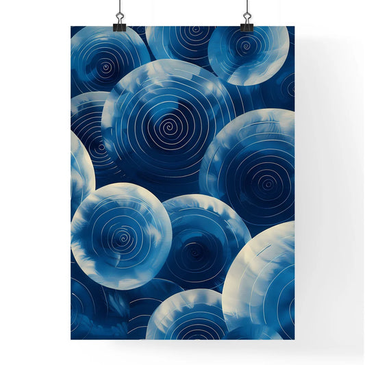 Psychedelic Sky Blue and White Swirls Poster
