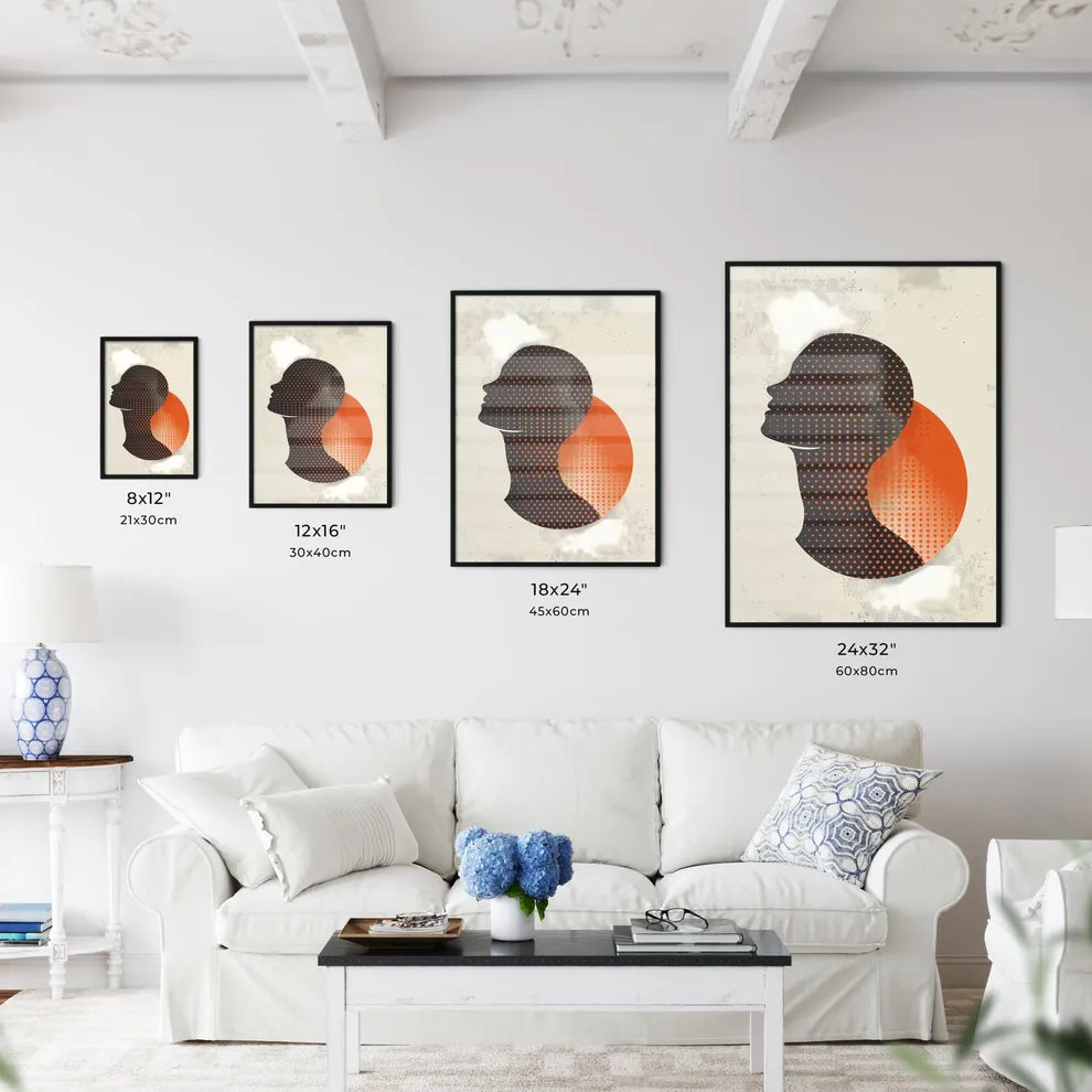 Abstract Dotted Black Orange Painting Minima - Kitchen Hangings