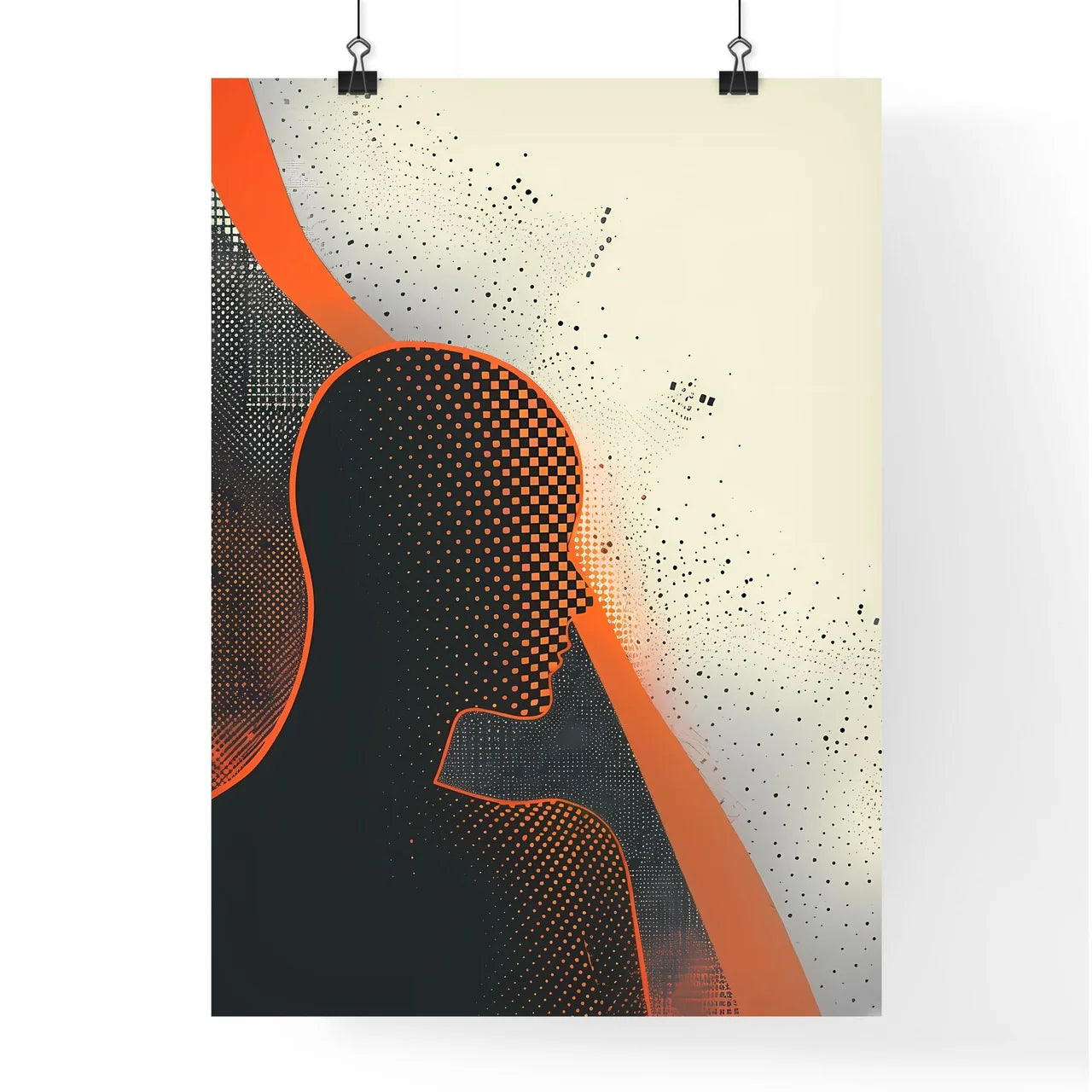 Minimalist Pixel Art Contrast Poster