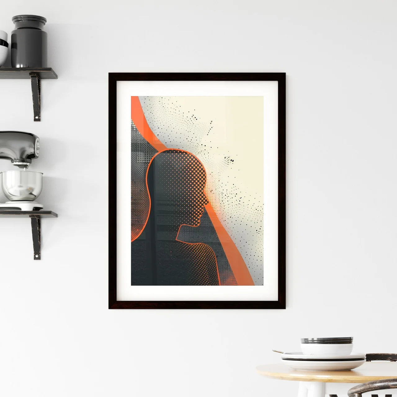 Minimalist Pixel Art Contrast Framed Print