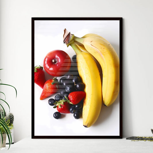 Vibrant Fruit Still Life Painting on White B - Framed Art Print