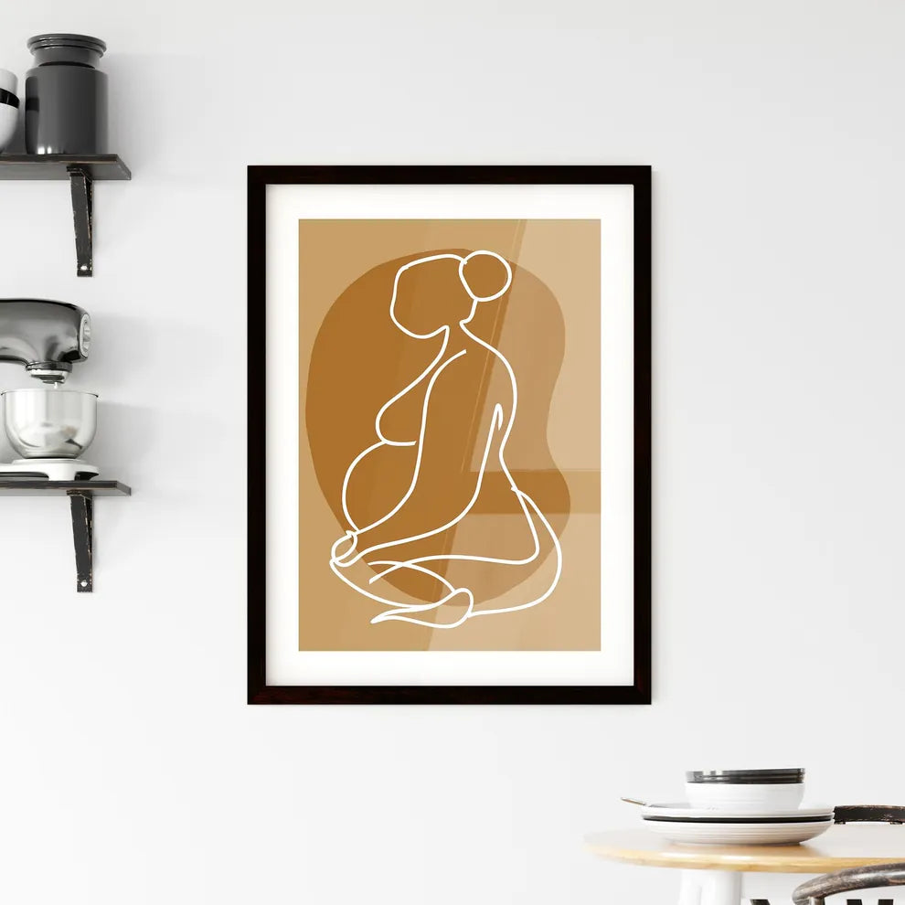 Pregnant Woman in Striking Artistic Single L Framed Print