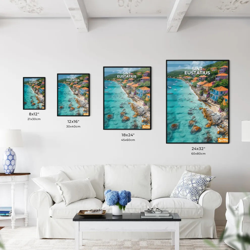 Vibrant Art Depiction of Colorful Houses Per - Kitchen Hangings