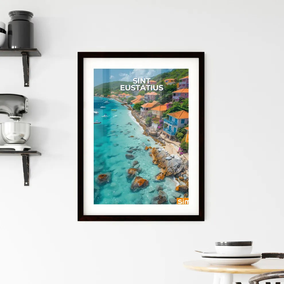 Vibrant Art Depiction of Colorful Houses Per Framed Print