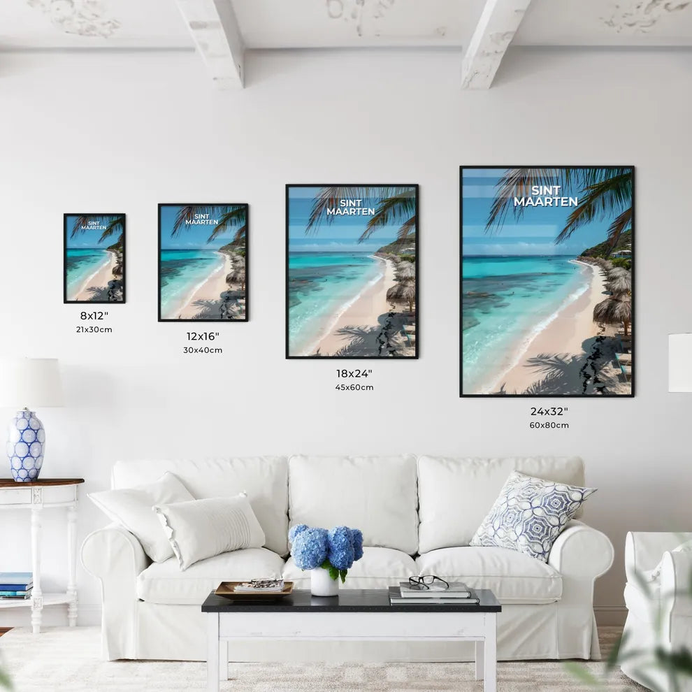 Art Deco Painting of a Caribbean Beach with  - Kitchen Hangings