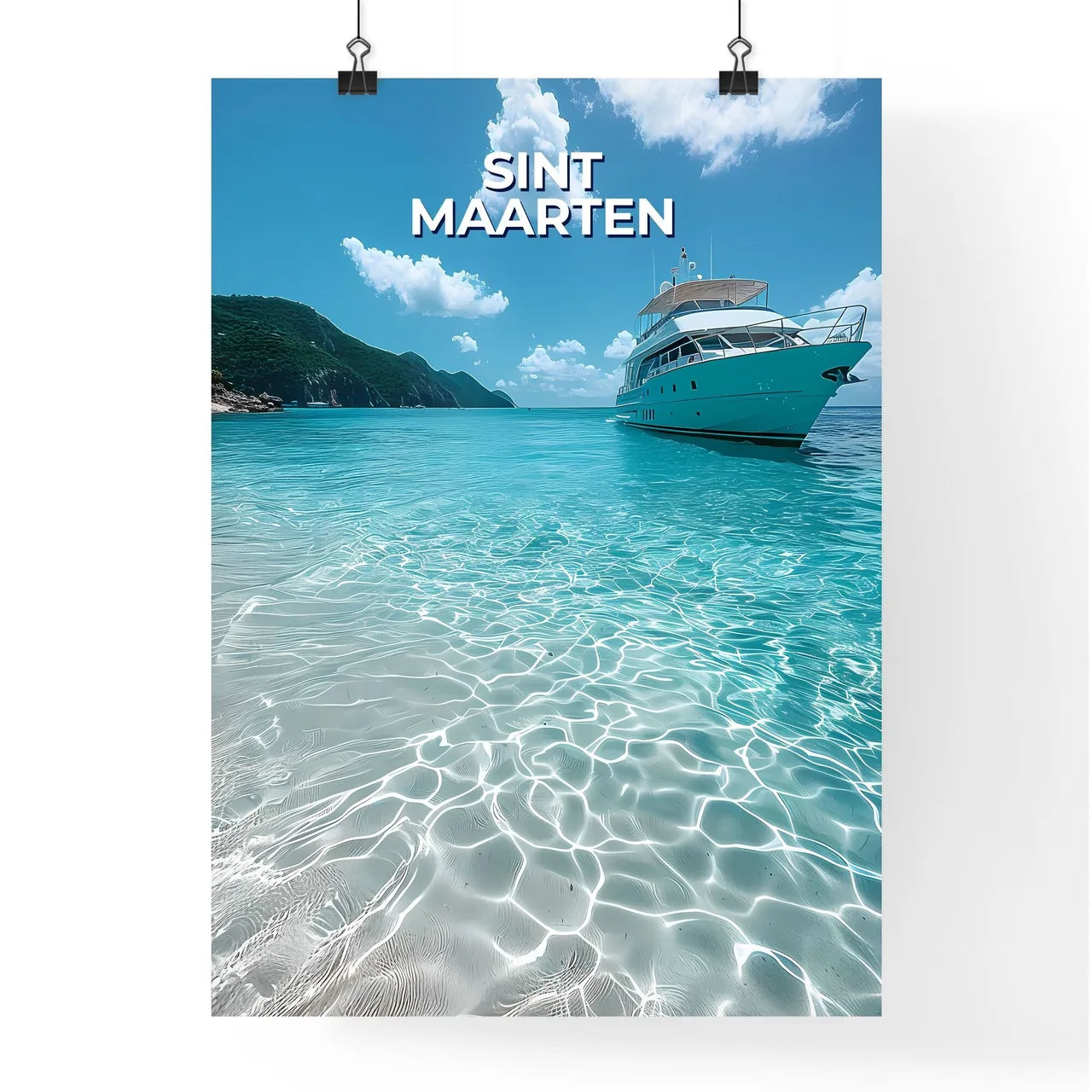 Vibrant Art Painting of a Boat in the Waters Poster