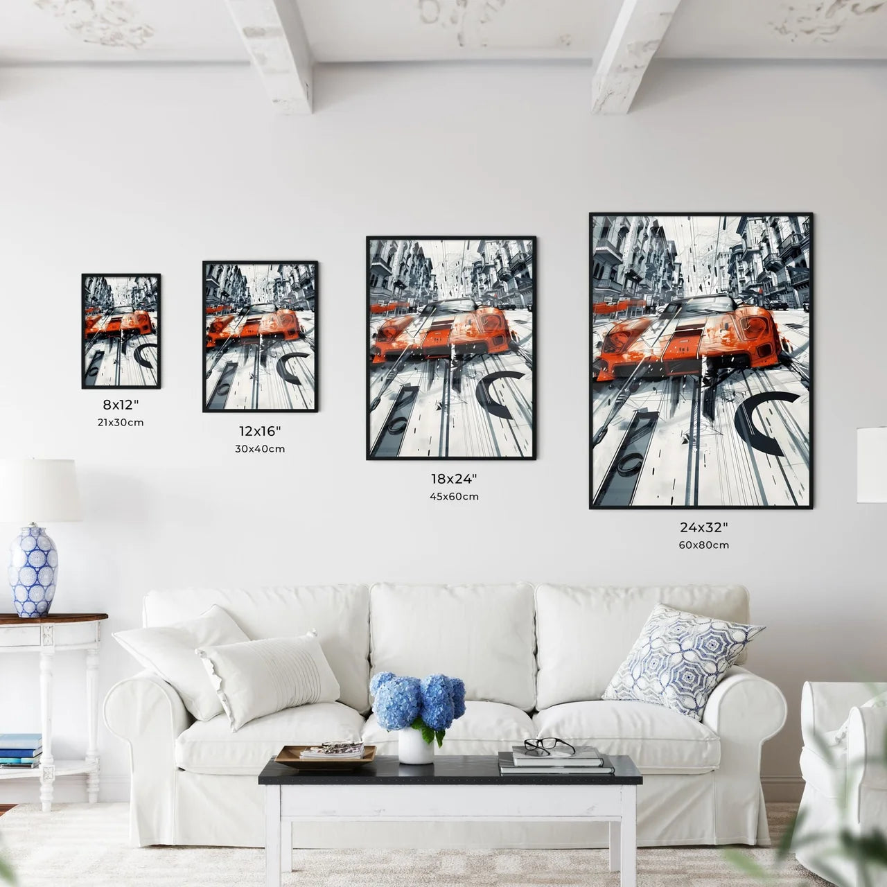 Pop Art Superheroes and Race Car Collage Painting Size Chart