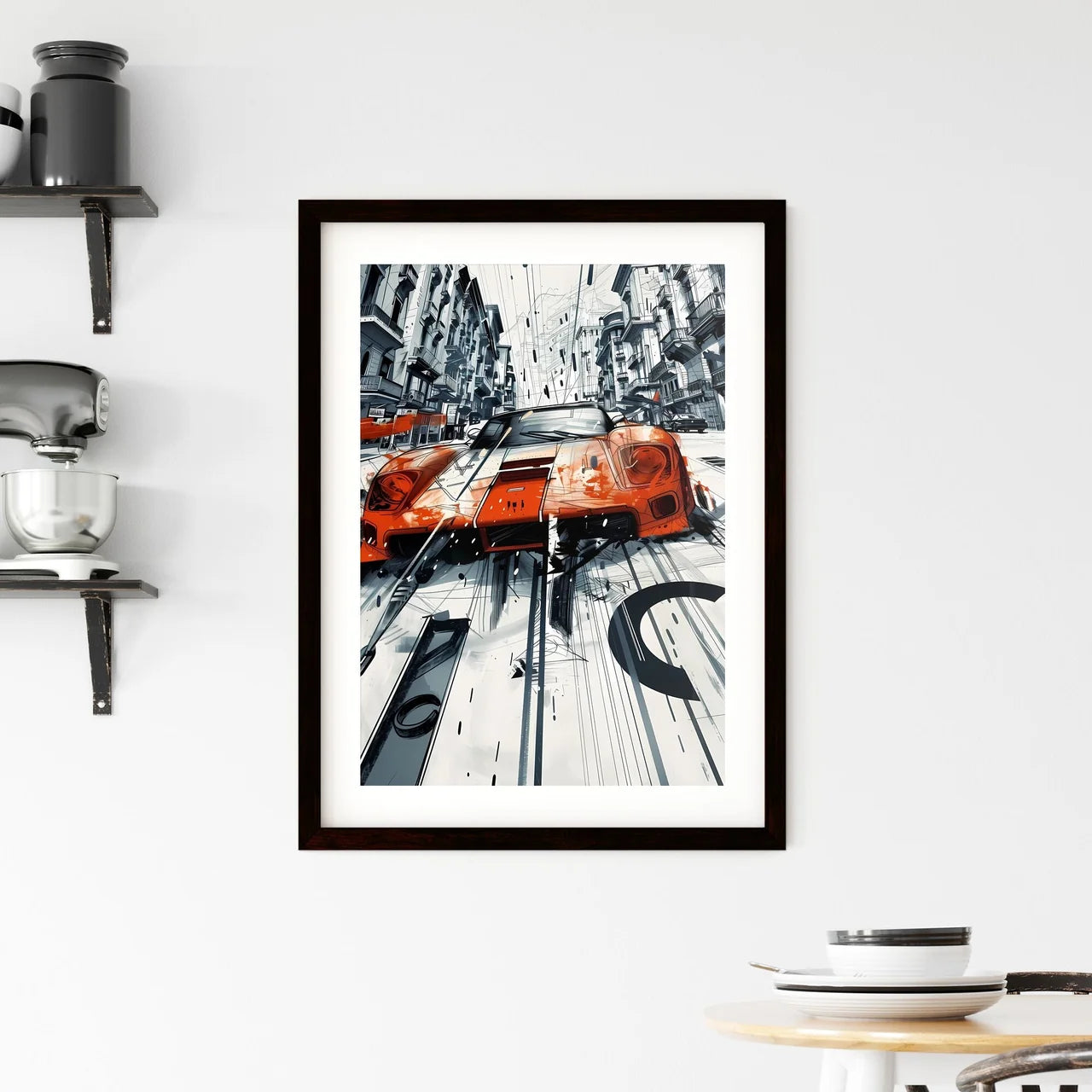 Pop Art Superheroes and Race Car Collage Painting Custom Print