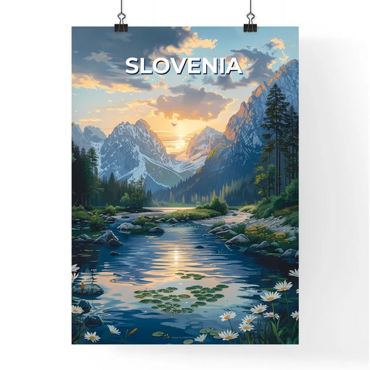 Artistic River Landscape Painting Poster