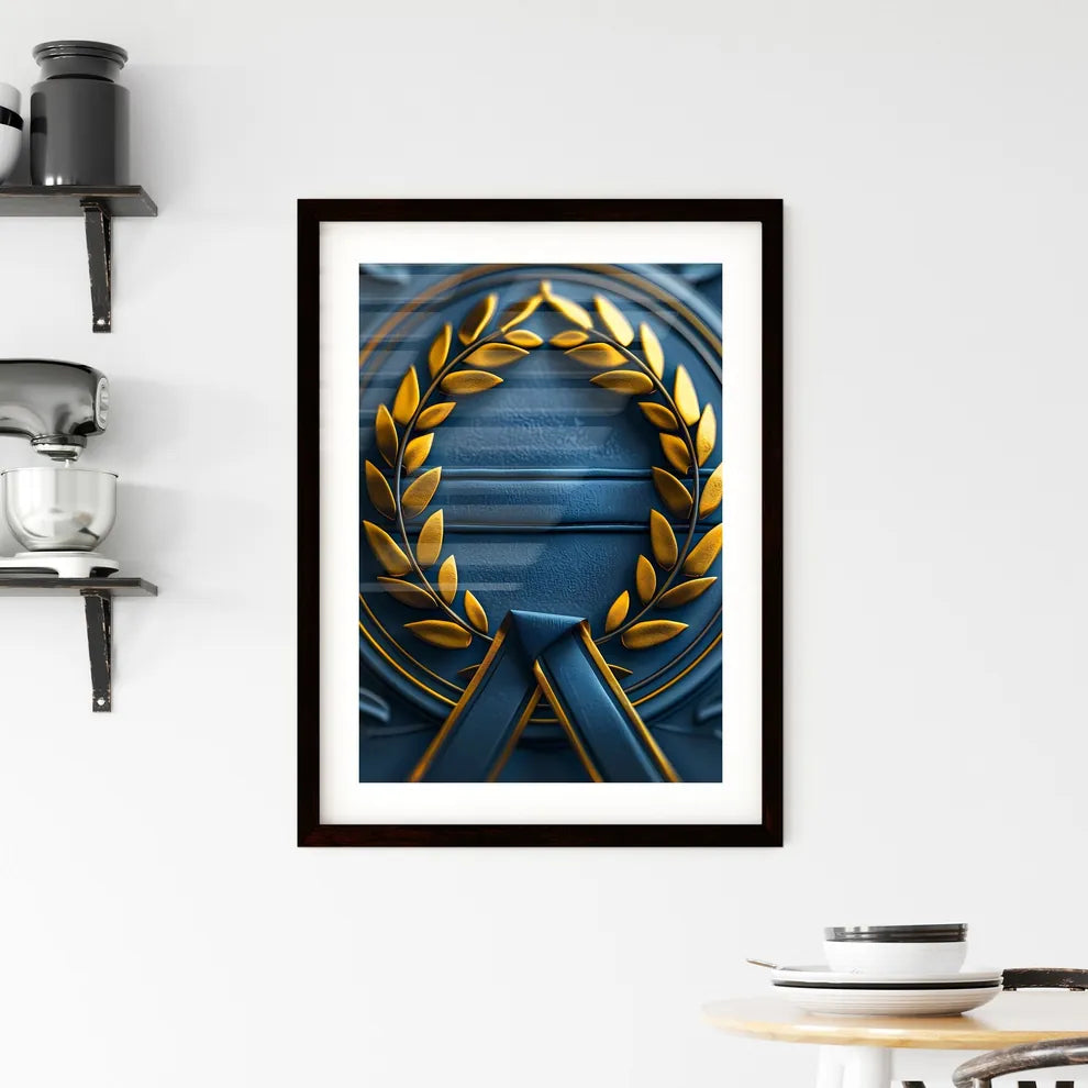 3D Laurel Wreath Icon Framed Print