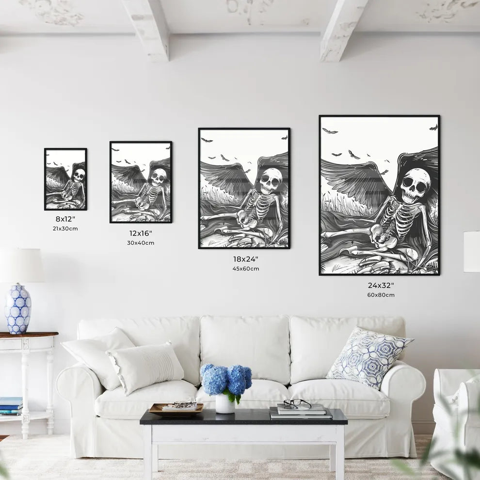 Vibrant Painting of a Winged  Size Chart