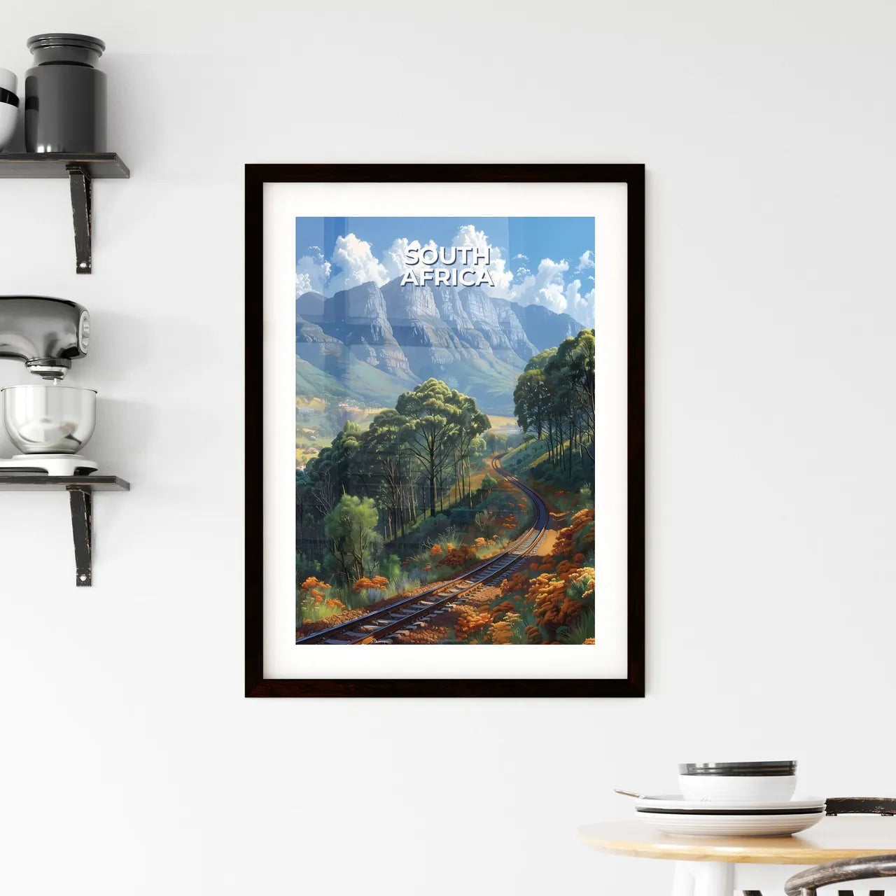 Train Tracks Valley Trees Mountains South Af Framed Print