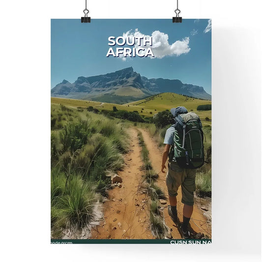 Vibrant Art Depiction of Man Walking on Afri Poster