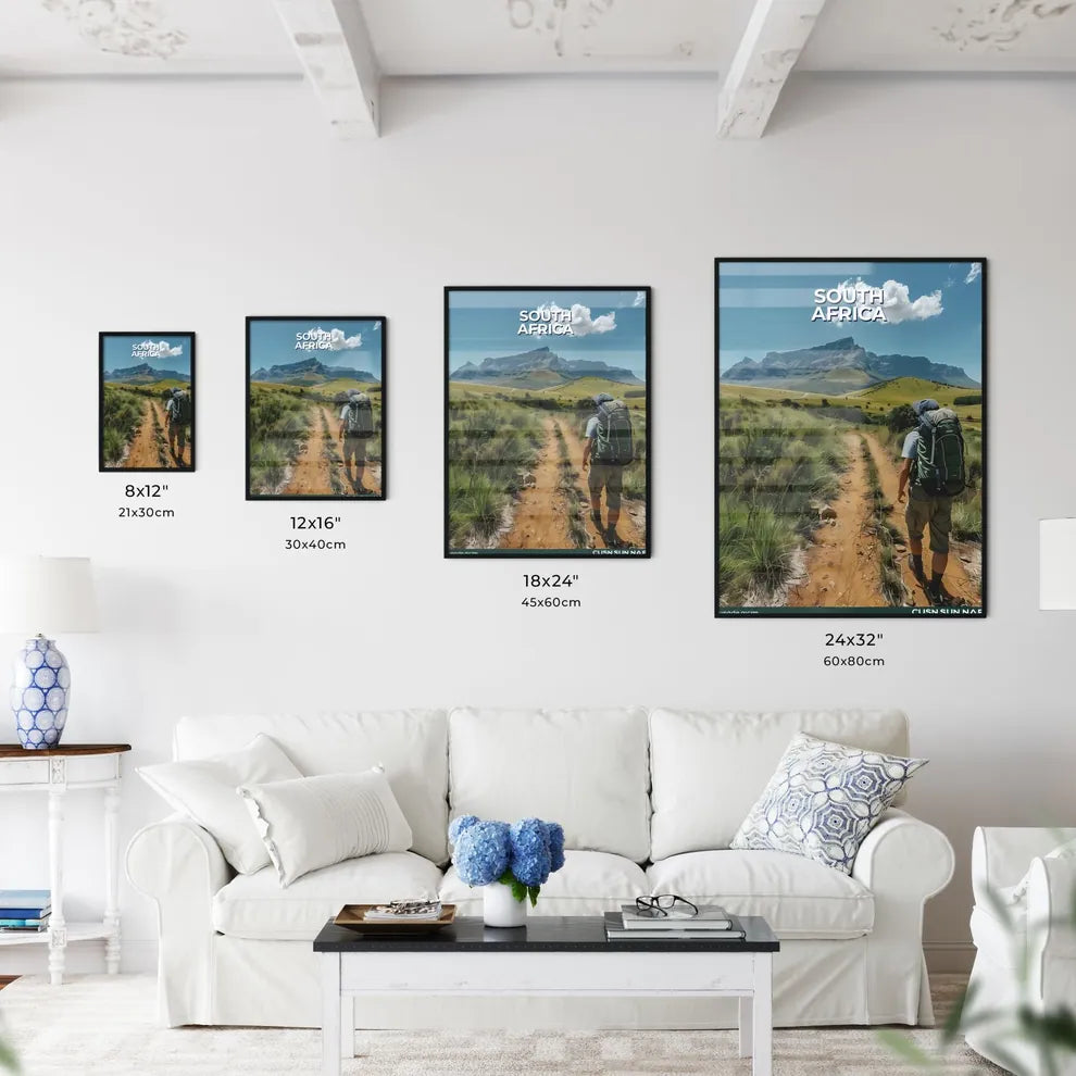 Vibrant Art Depiction of Man Walking on Afri - Kitchen Hangings
