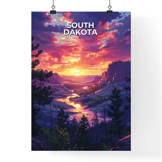 Vibrant Sunset - South Dakota - River - Arti Poster