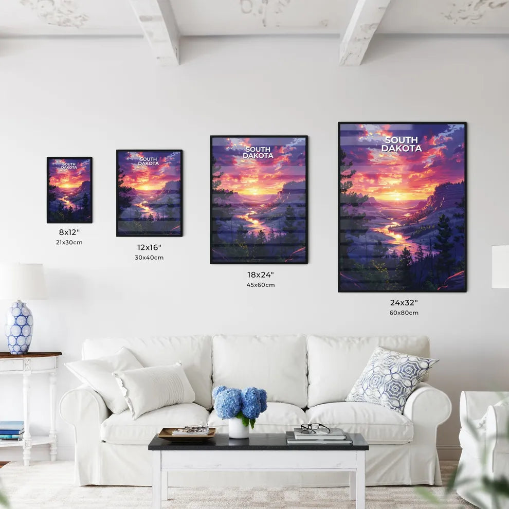 Vibrant Sunset - South Dakota - River - Arti - Kitchen Hangings