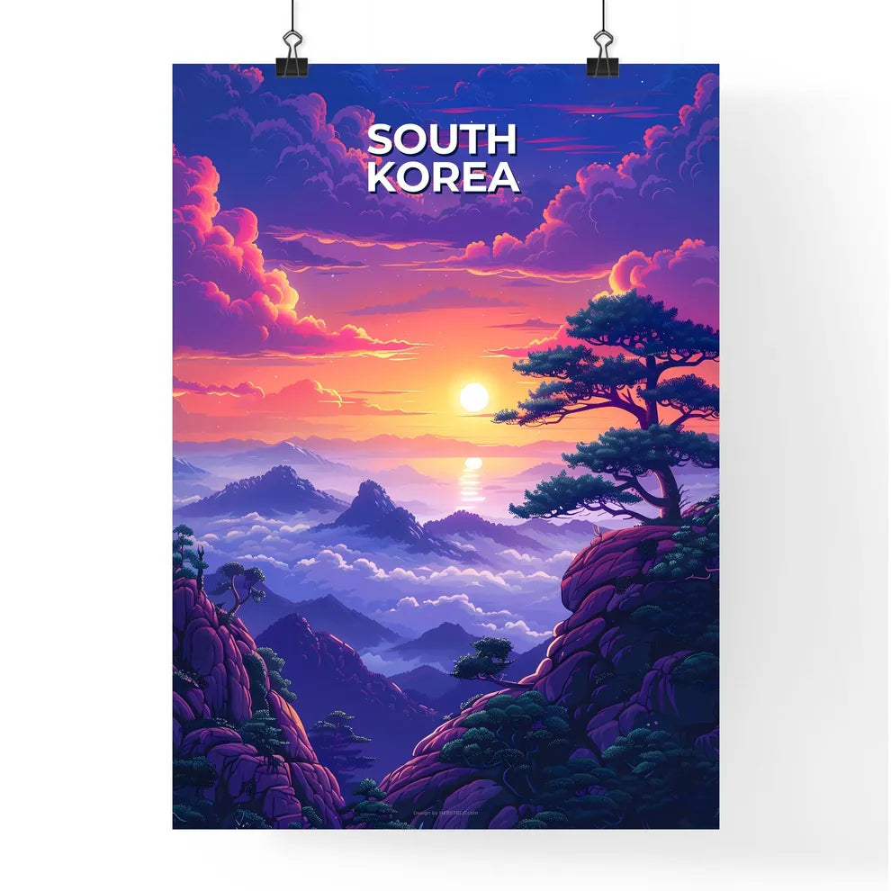 Panoramic oil painting of South Korea landsc Poster