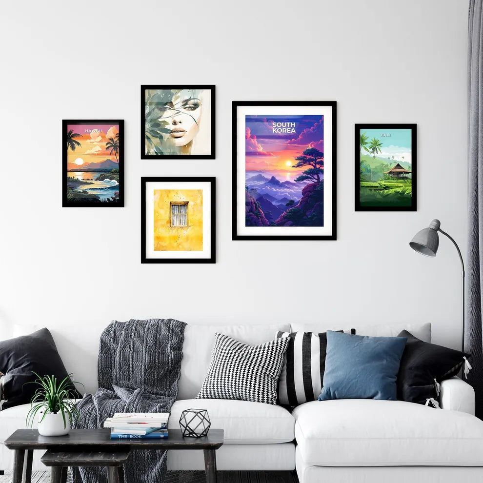 Panoramic oil painting of South Korea landsc Wall Art