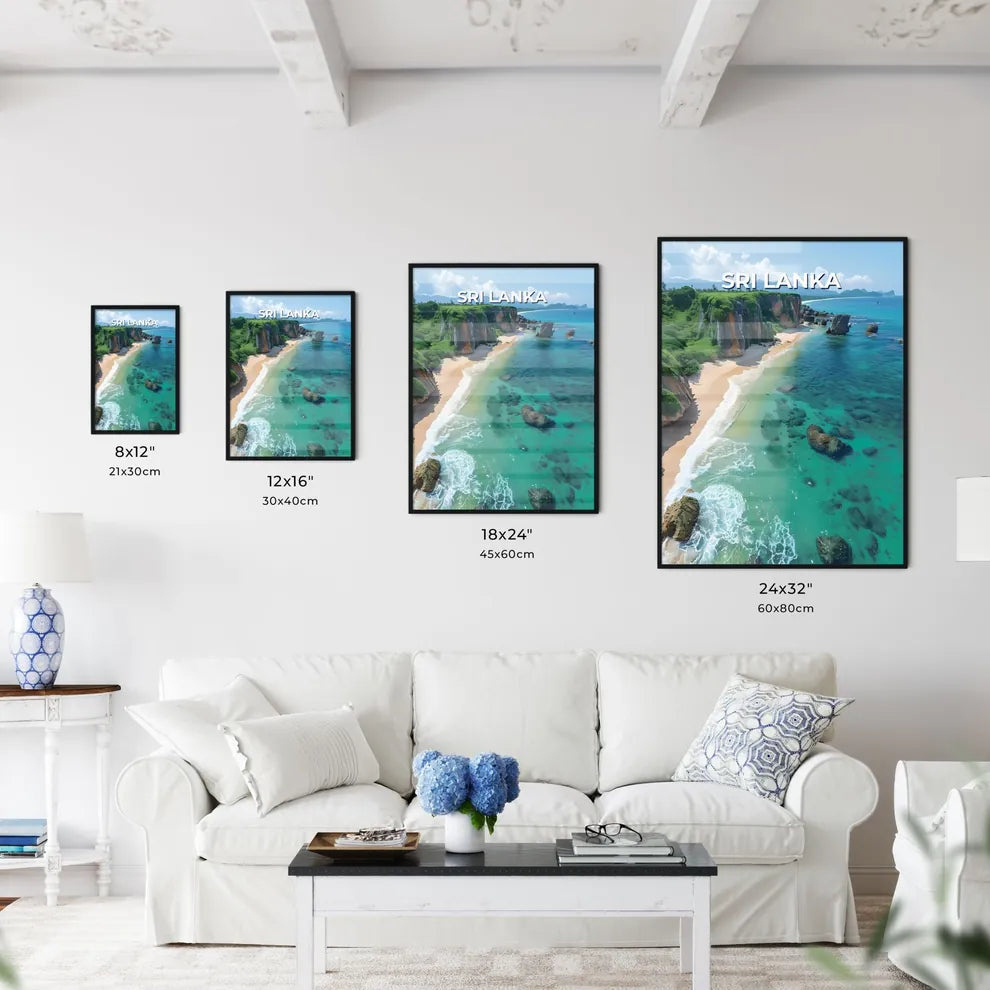 Sri Lanka Beach Painting Rocks Trees Landsca - Kitchen Hangings